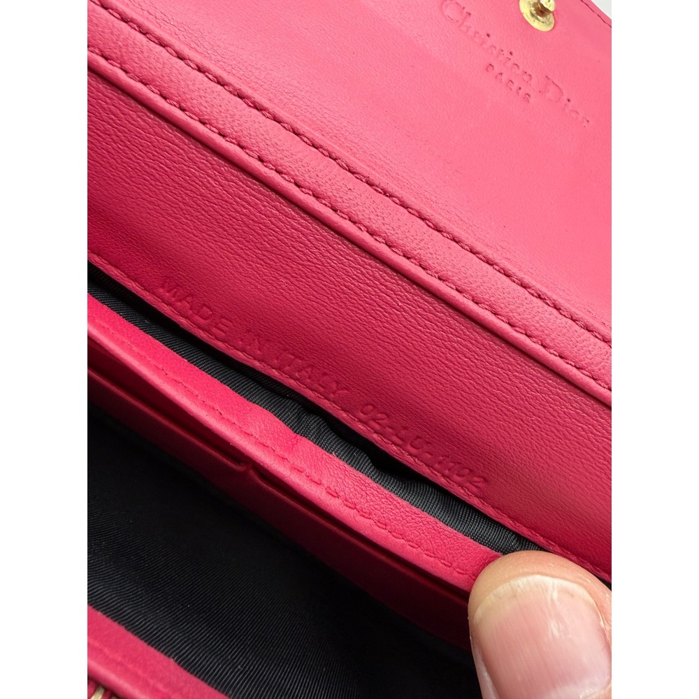 Christian Dior Wallet Womens OS Pink Lady Dior Cannage Lambskin Long Wallet - Picture 8 of 9